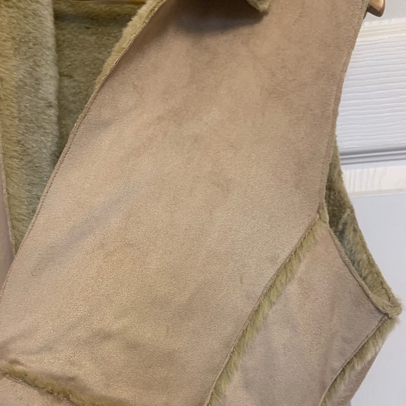 Barrage Authentic Faux Fur Shearling Vest Tan Beige Size Large - Picture 7 of 15